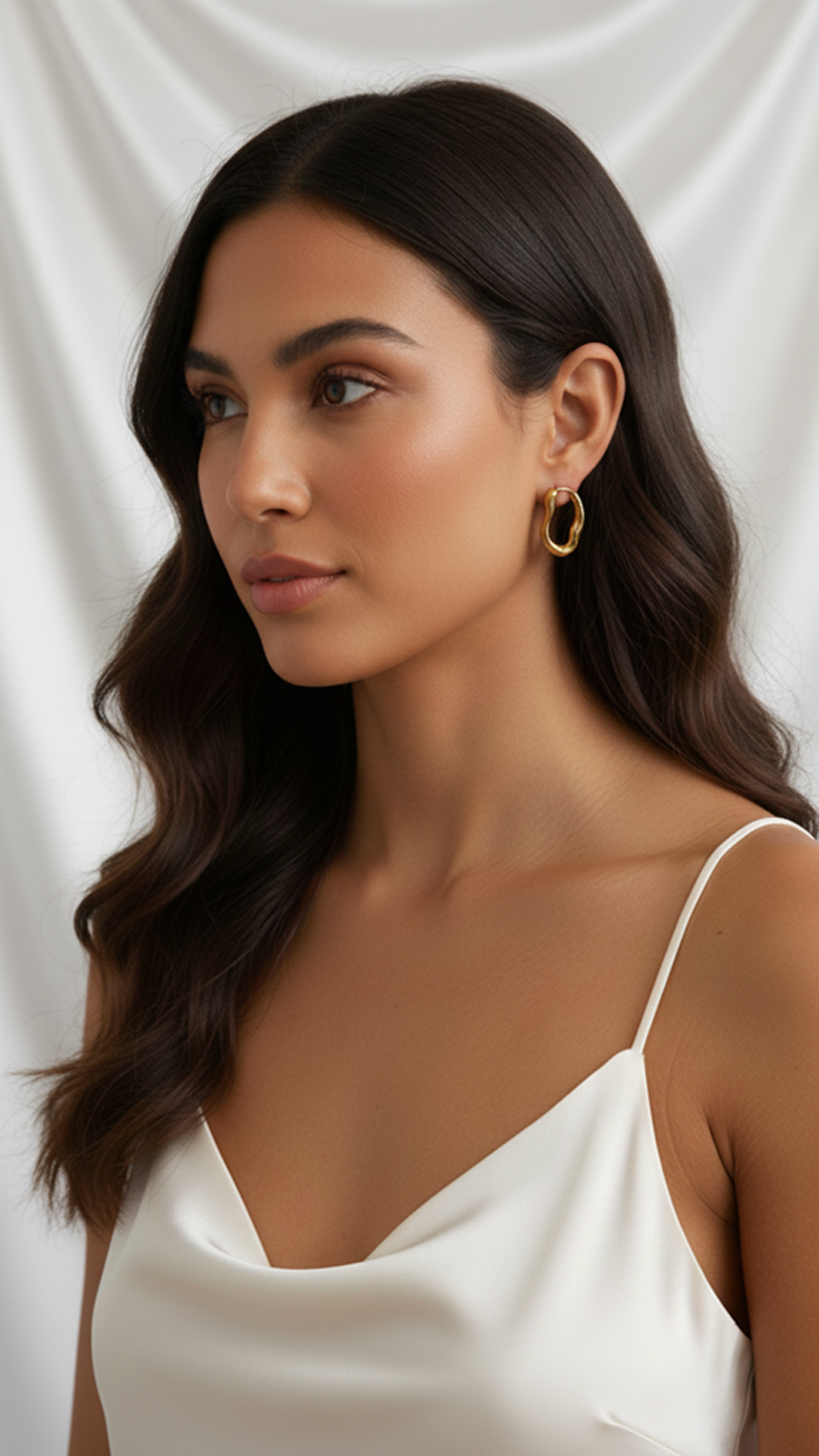 Chunky Gold Irregular Hoop Earrings – Trendy Statement Minimalist Earrings for Women | Waterproof Tarnish-Resistant Jewelry