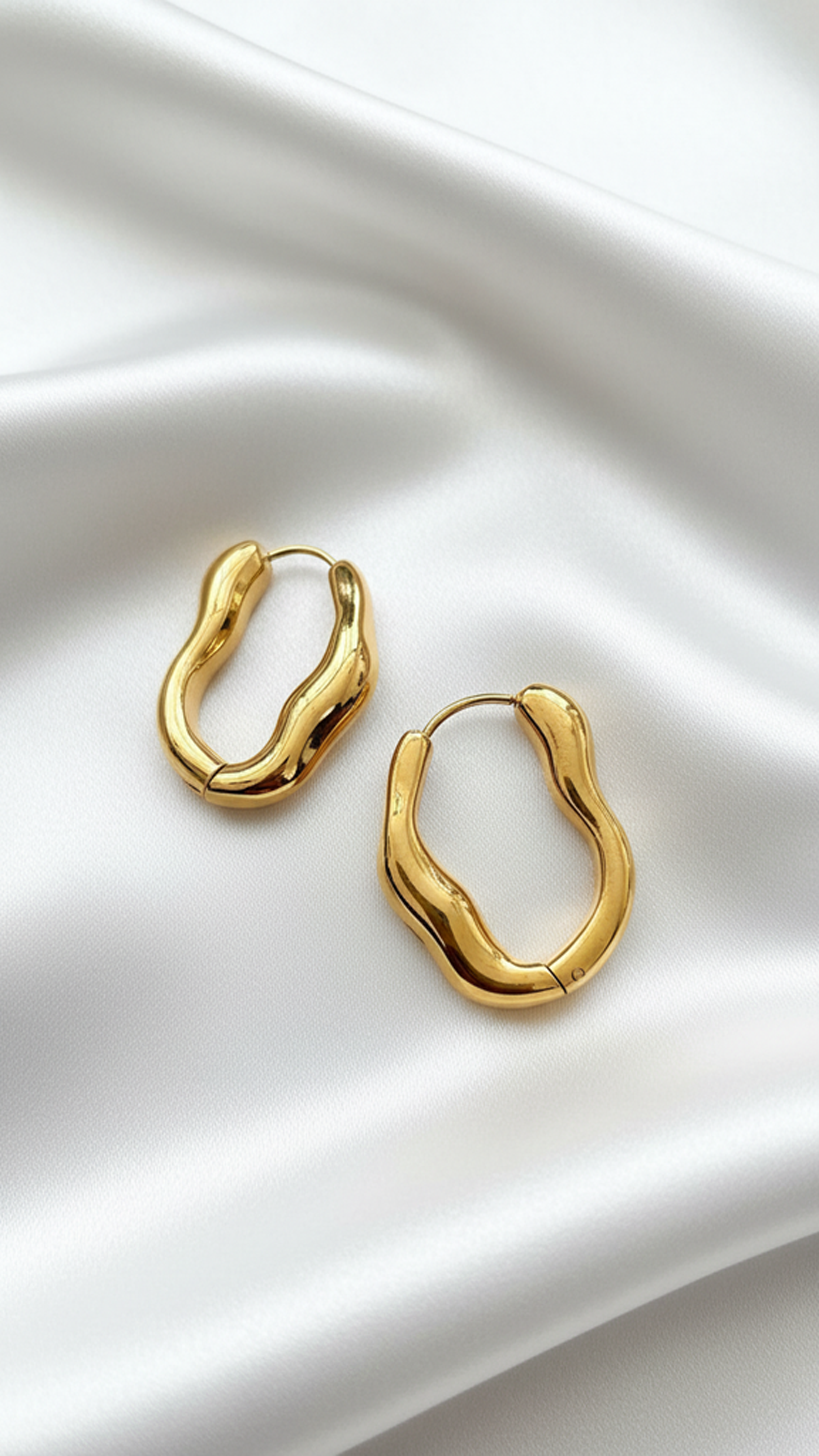 Chunky Gold Irregular Hoop Earrings – Trendy Statement Minimalist Earrings for Women | Waterproof Tarnish-Resistant Jewelry