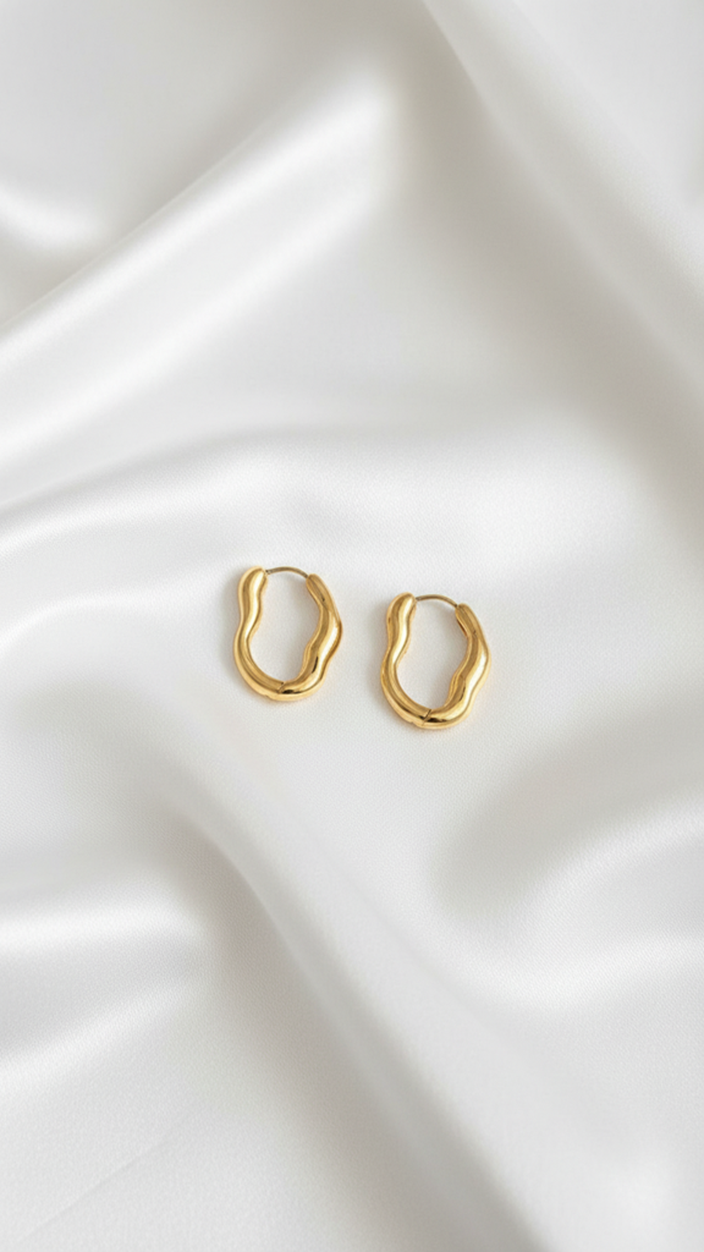 Chunky Gold Irregular Hoop Earrings – Trendy Statement Minimalist Earrings for Women | Waterproof Tarnish-Resistant Jewelry