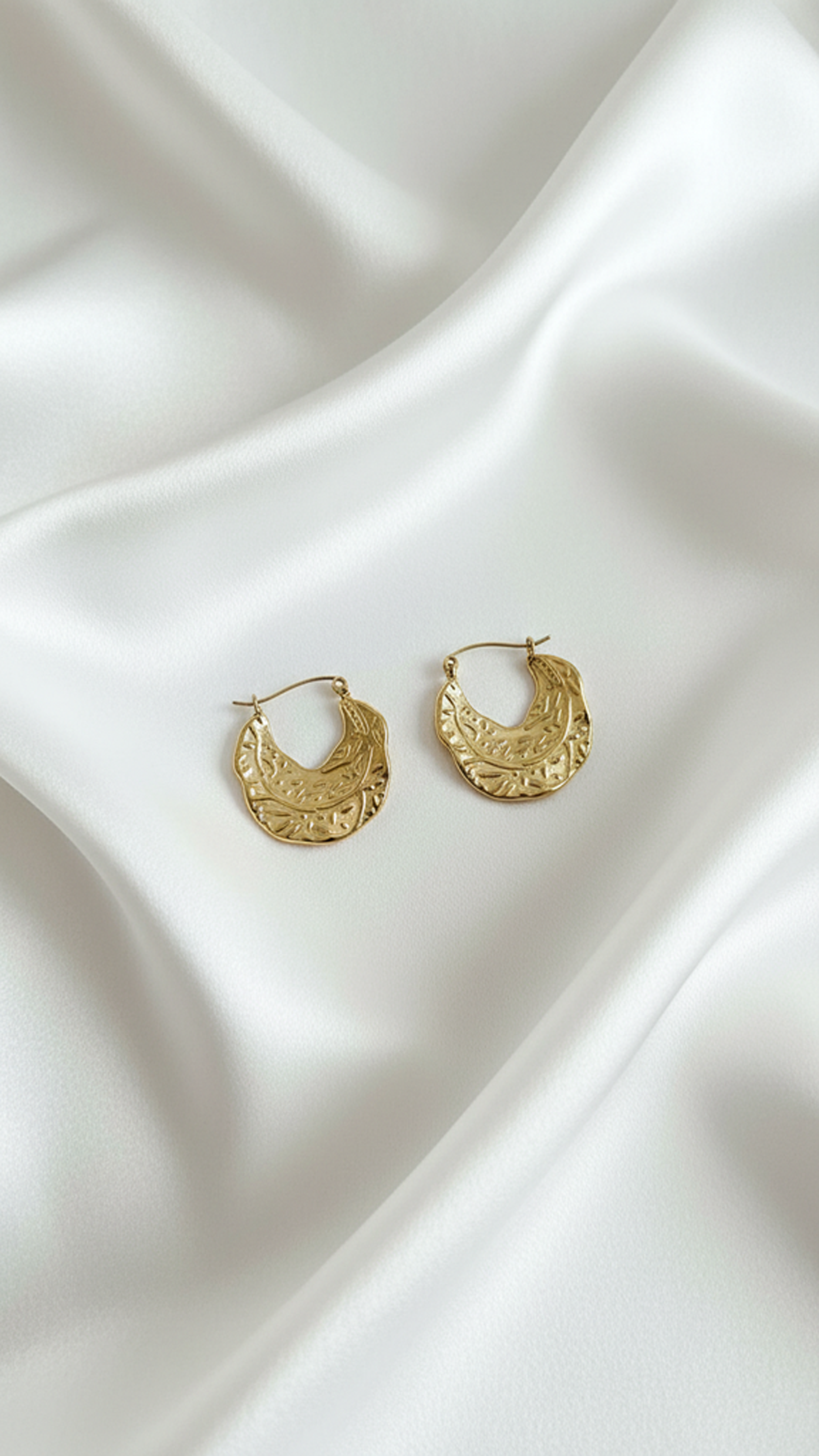 The Nola Hoops – Textured Gold Statement Earrings | Bold Hammered Chunky Hoop Earrings for Women UK