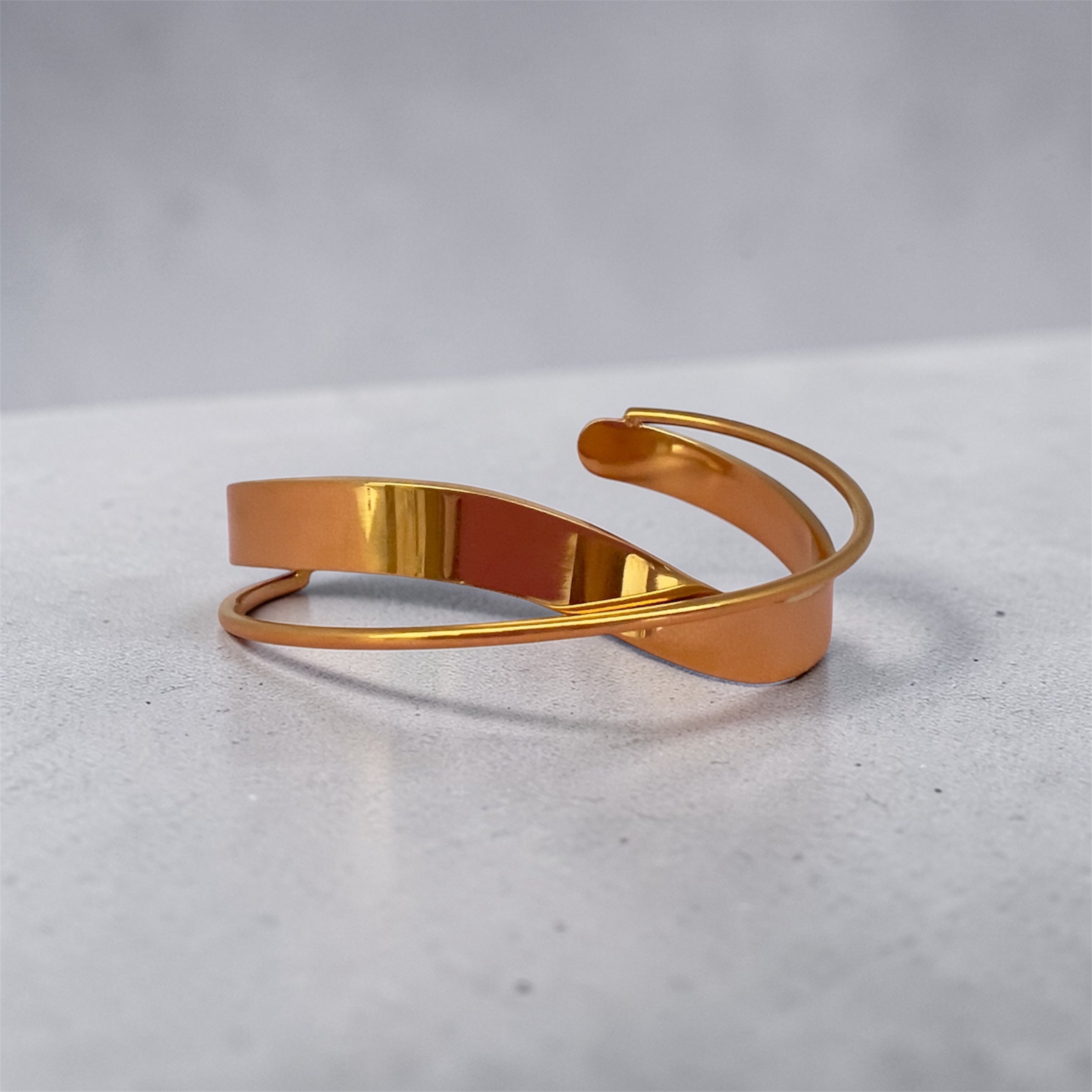 Gold Minimalist Open Cuff Bracelet – Adjustable Statement Bangle